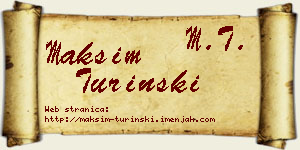 Maksim Turinski vizit kartica